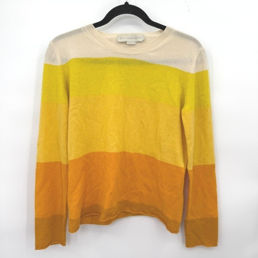 Stella McCartney Cashmere Sweater Women M Colorblock Fall Sunset Luxury Designer
